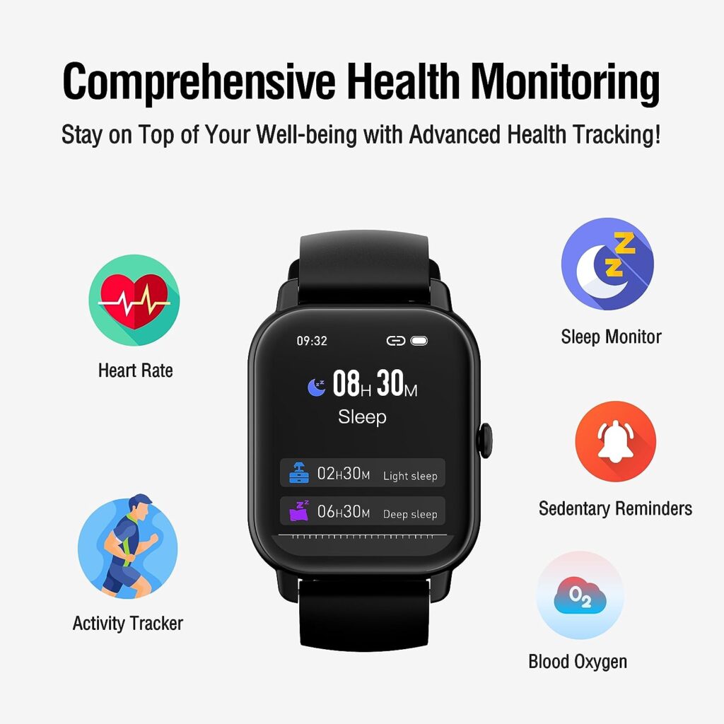 Poounur Montre Connectée Homme Fomme avec Appels Bluetooth, 1,85 Smartwatch avec 112 Modes Sportifs, Cardiofrequencemetre, Sommeil, Etanche IP68, Bracelet Montre Connectée pour Android iOS, Noir Poounur Montre Connectée Homme Fomme avec Appels Bluetooth, 1,85 Smartwatch avec 112 Modes Sportifs, Cardiofrequencemetre, Sommeil, Etanche IP68, Bracelet Montre Connectée pour Android iOS, Noir